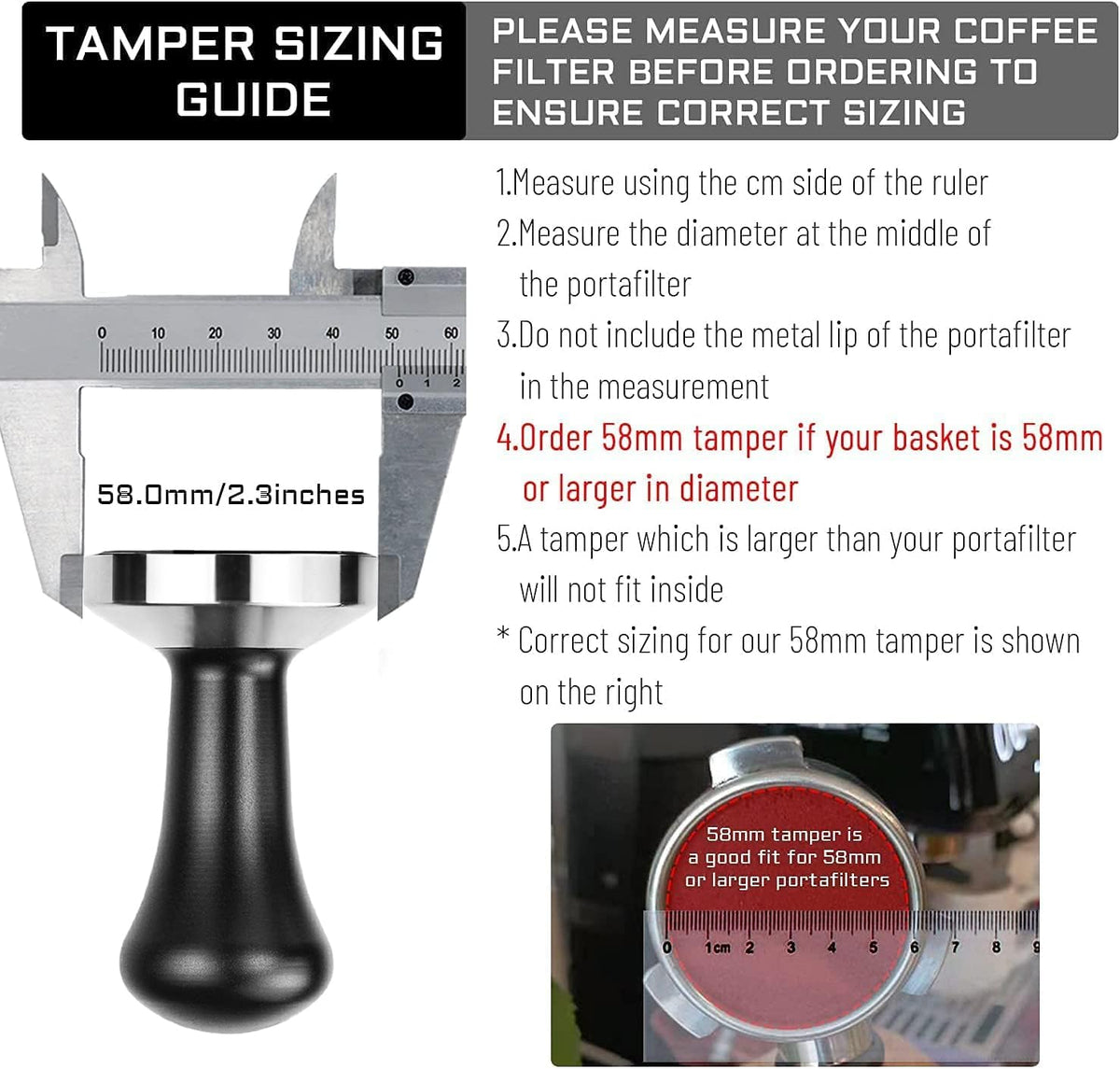 58mm Espresso Tamper